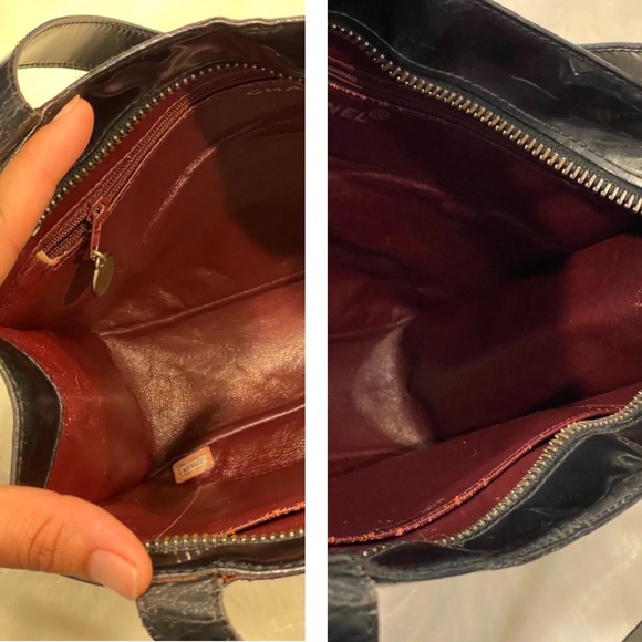 CHANEL Classic CC Black Enamel Patent Leather Tote Handbag | 5374403 - Picture 16 of 16